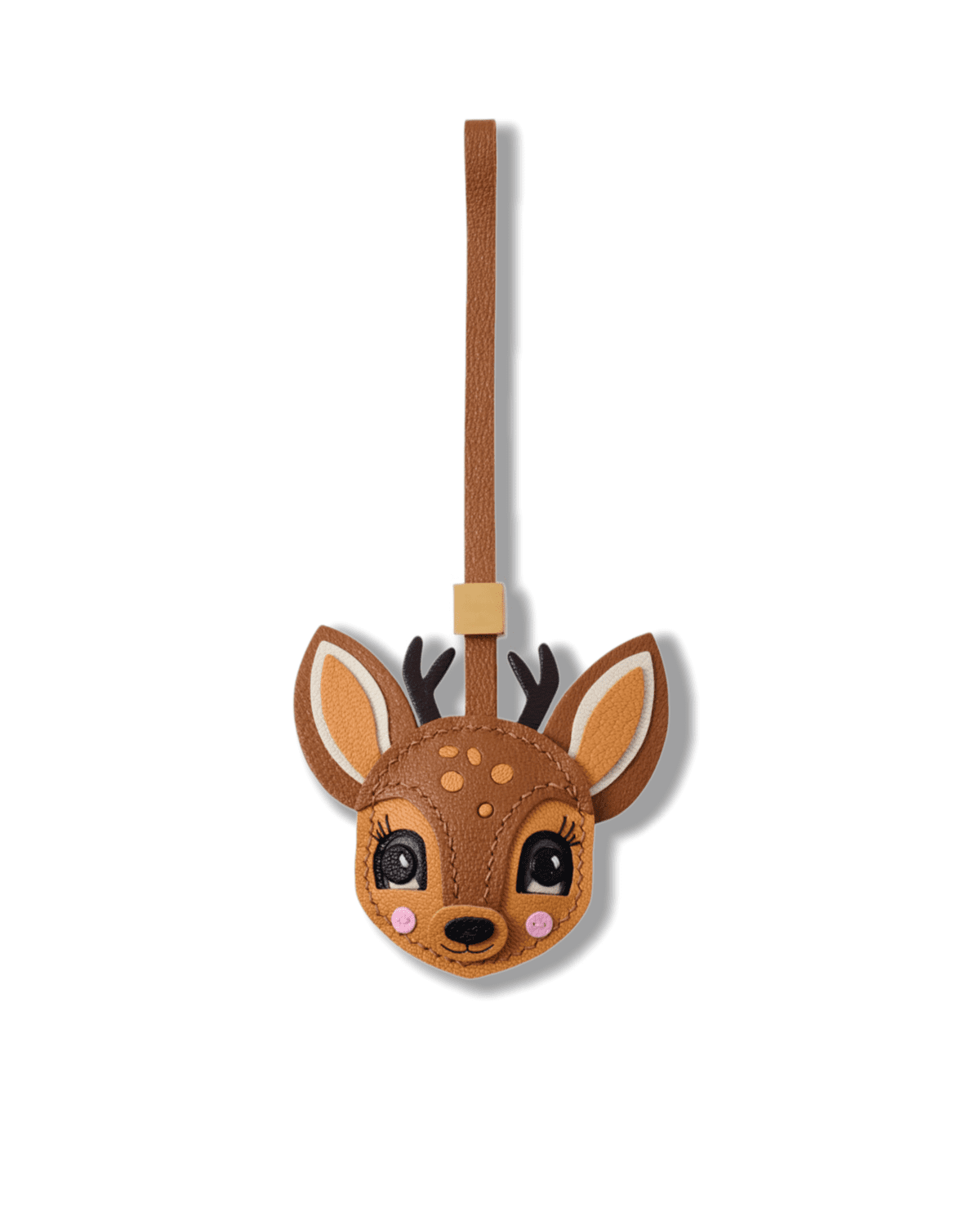 1 Handmade Leather Bambi Deer Bag Charm - Image 1