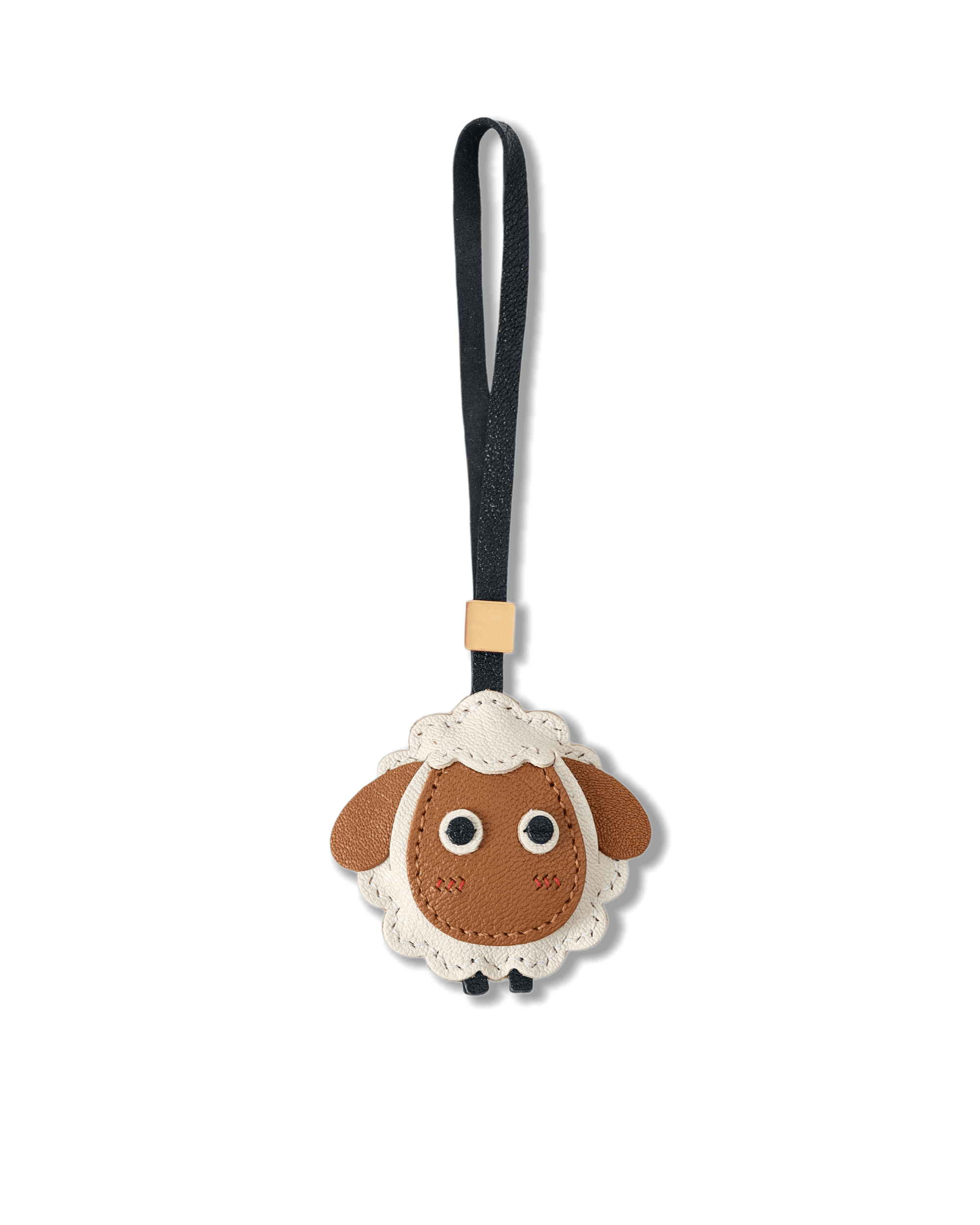 1 Handmade Leather Sheep Bag Charm - Image 1