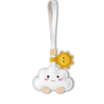 Handmade Leather Smiling Cloud with Sun Bag Charm