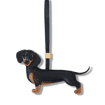 Handmade Leather Dachshund Bag Charm1