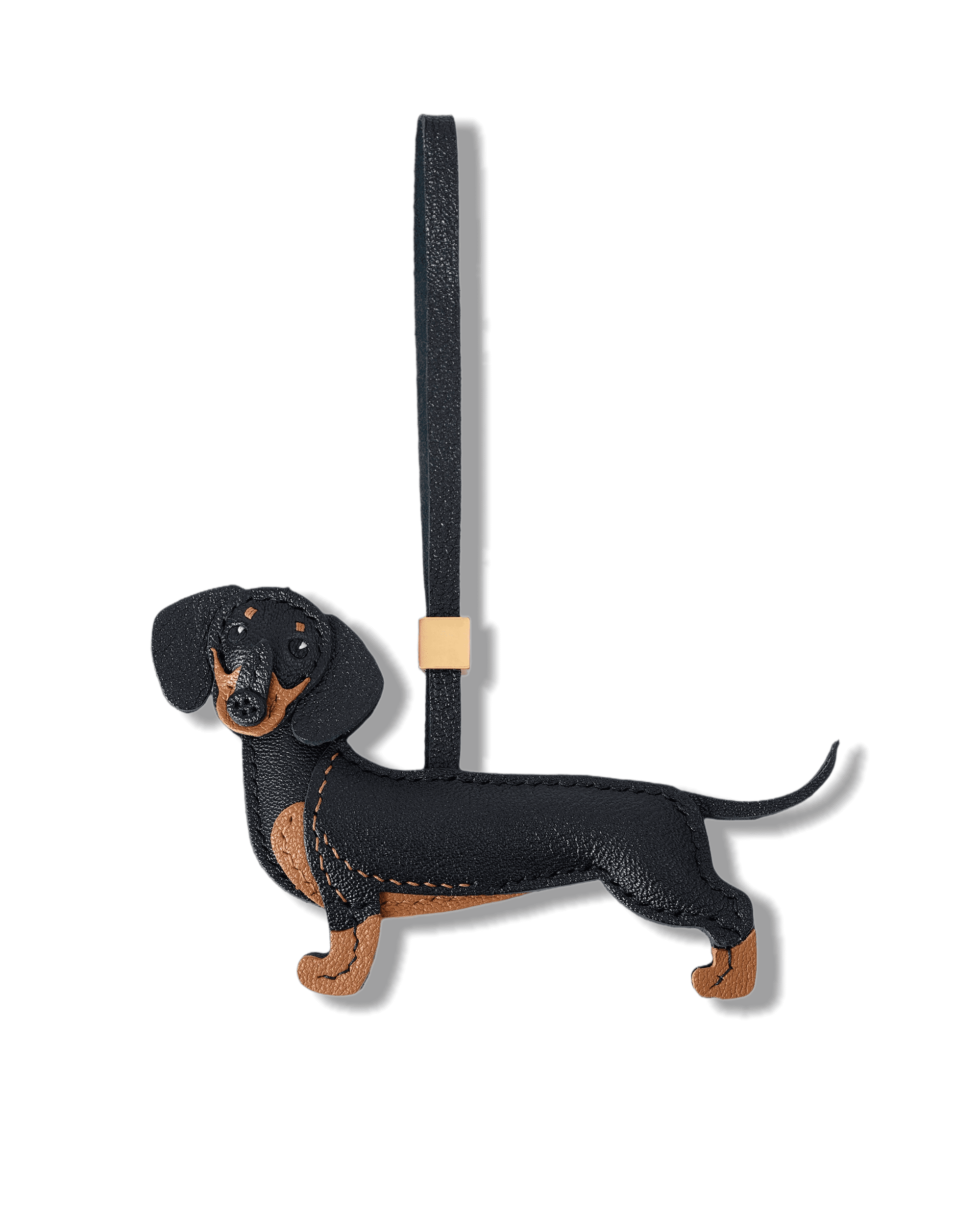 1 Handmade Leather Dachshund Bag Charm1 - Image 1
